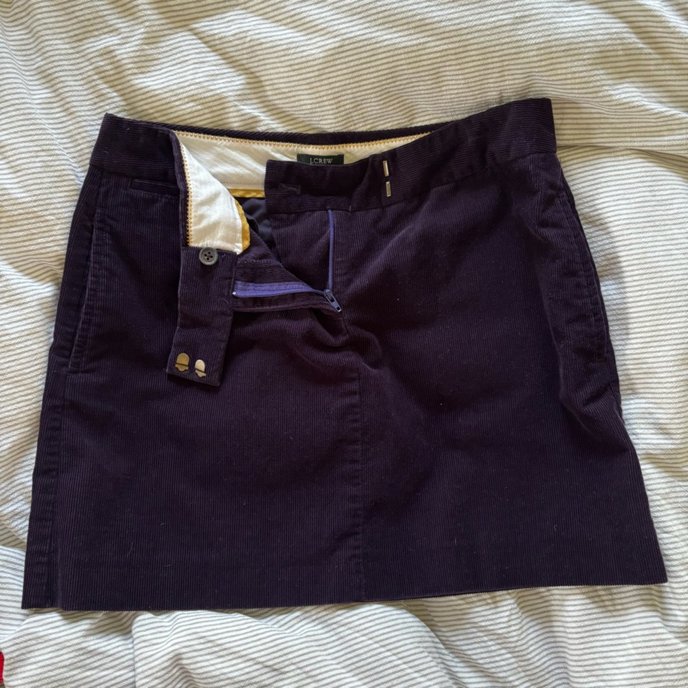 J.Crew corduroy dark purple mini skirt